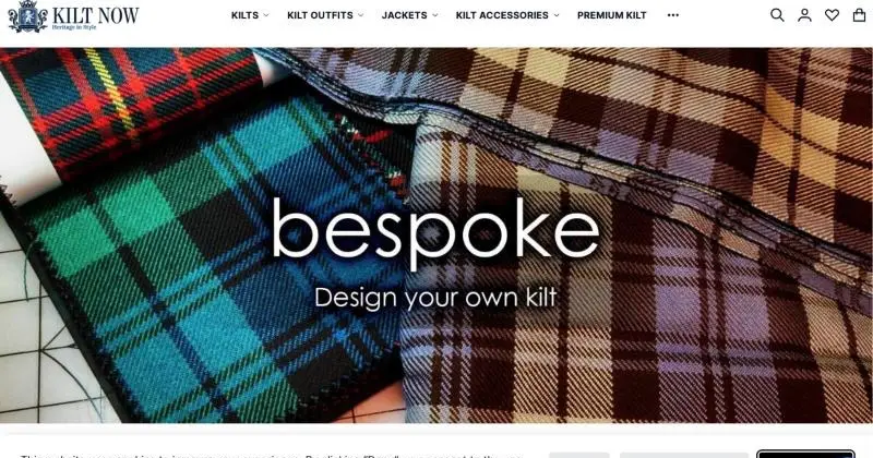 Kilt Now homepage