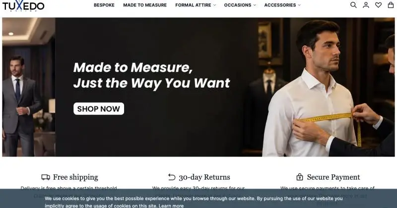 Tuxedo Attire homepage